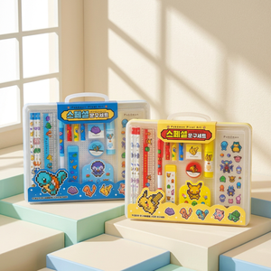 Ensemble de papeterie en plastique spécial, motifs aléatoires, fournitures scolaires coréennes pour enfants, crayon, gomme, taille-crayon, cadeau pour étudiants sur le thème de l'anime - Product Image 3
