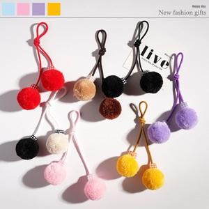 Nouveau pendentif de sac en <span class=keywords><strong>fourrure</strong></span> créatif à motif écossais, boule en peluche, accessoires décoratifs, plusieurs couleurs au choix, porte-clés style ethnique - Product Image 1