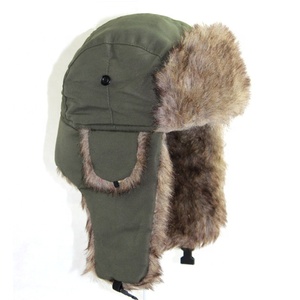 Aviator máy bay ném bom mũ mềm giả lông tai khác mũ tốt nhất Trapper cap mùa đông trượt tuyết Mens Aviator hat Trapper Mũ mùa đông - Product Image 3