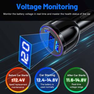 USB+Tipo-C PD 2.0 QC3. Cargador de Coche de Carga Rápida con Pantalla LED Digital, Compatible con Portátiles, Material de PC Ignífugo - Product Image 3