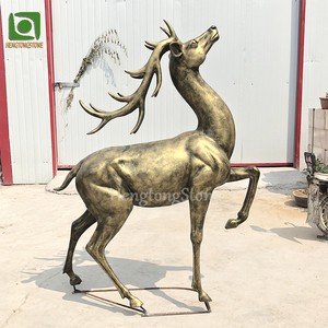 مصنع أحجام مختلفة النحاس اللون الراتنج الألياف الزجاجية في الهواء الطلق حديقة الحيوان الديكور الغزلان تمثال الحيوان - Product Image 3