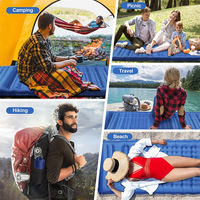 Matelas de camping gonflable E-RIKE de haute qualité, 12 cm d'épaisseur, avec raccordement possible et pompe intégrée