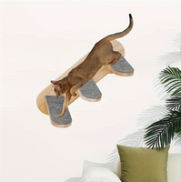Tangga Kucing Kayu untuk Luar Ruangan, Pohon Kucing Kayu, Rak Dinding Mainan Kucing & Hammock Kucing Indoor untuk Penggunaan di Rumah