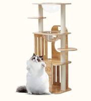 Arbre à chat en chêne de haute qualité, sans odeur, écologique, griffoir de luxe pour chat en forme de capsule spatiale, tour à chat multi-niveaux