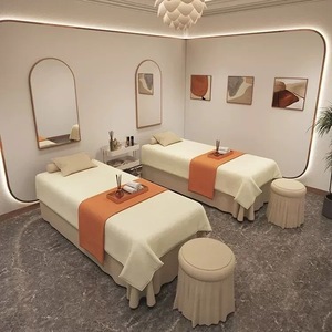 Modern 3-Piece <b>Set</b> of Bedding Soft Microfiber Cotton Massage Table Sheets Includes Fitted Cover and Twin Size Plant Pattern - Product Image 1