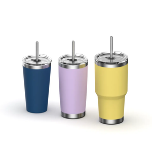 Custom Logo Vacuum Insulated Wine <strong>Glasses</strong> <strong>Stainless</strong> Steel Stemless Wine Tumbler with Lid - Product Image 1