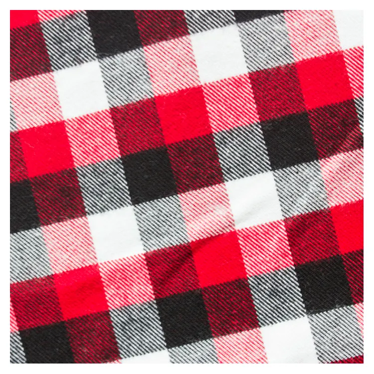 Tartan Plaid 100% Baumwolle Garn gefärbt atmungsaktiver Stoff gebürstet Flanell Stoff