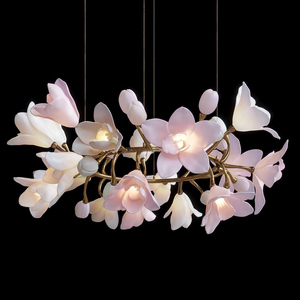 Moderno bambino rosa rame Magnolia fiore lampadario a sospensione luce di lusso camera da letto luci soggiorno sala da pranzo arte lampade a sospensione - Product Image 5