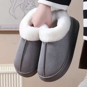 Women's Winter Cotton <strong>Slippers</strong> with Thick-Soled Bag Heel Indoor Household Fleece Shoes Warm <strong>Wool</strong> Outwear <strong>Slippers</strong> - Product Image 2