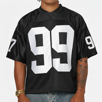 Maillot de football en maille respirante à sublimation personnalisée, noir, design personnalisé, surdimensionné, coupe ample, version rétro, maillot de football pour joueur