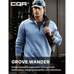 Pull thermique léger à col montant zippé pour homme, en molleton, à manches longues, style polo décontracté - Product Image 4