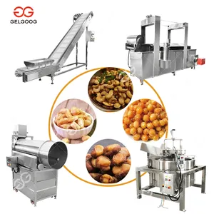Flavored Sunflower Seed Continuous Fryer Fried Peanut Making Machine Commercial Nuts Frying Line Fry Snack Processing Equipment