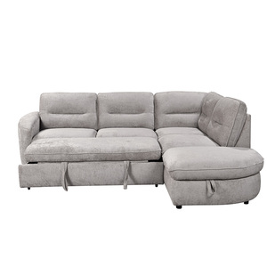 <span class=keywords><strong>Canapé</strong></span> <span class=keywords><strong>convertible</strong></span> en L à deux places <span class=keywords><strong>de</strong></span> conception européenne <span class=keywords><strong>avec</strong></span> <span class=keywords><strong>accoudoirs</strong></span>, ottoman et coussinets en éponge pour appartement et salon - Product Image 3