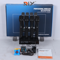 Système de microphone sans fil UHF R-400S, 4 canaux, microphone sans fil portable en métal pour le chant karaoké