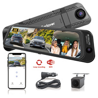 Caméra embarquée 4K Ultra HD 3 canaux, caméra de rétroviseur, caméra avant et arrière 4K, vision nocturne, caméra embarquée pour voiture