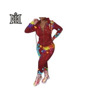 Vêtements de sport tie dye prix de gros 100% coton tie dye jogging survêtement pull à capuche jogger tie dye survêtements - Product Image 4