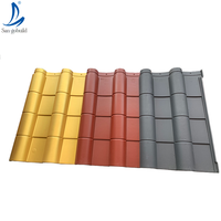 Tuile de toiture en polymère de style asiatique couleur dorée pour le taoïsme, le bouddhisme, la maison traditionnelle chinoise de luxe