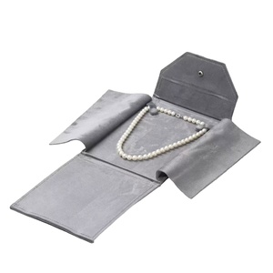 Customizable Folding Luxury Jewelry <b>Earring</b> Pouch With <b>Box</b> Necklace Ring Portable Storage Bag Case <b>Box</b> Custom Jewelry Packaging - Product Image 1