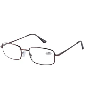 Новейшие винтажные очки для чтения в металлической квадратной оправе для пожилых мужчин и женщин модные простые дизайнерские очки для дальнозоркости оптовая продажа