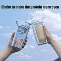 Nouveau gobelet shaker scellé pour le sport et le fitness, en plastique, pour mélanger les protéines en poudre et les milkshakes, avec boule mélangeuse