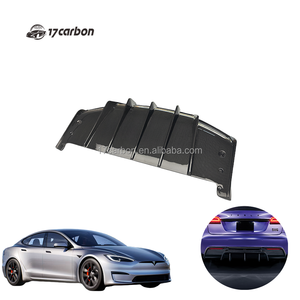 Cho Tesla mô hình S kẻ sọc 2023 2024 <span class=keywords><strong>2025</strong></span> V Phong Cách khô Carbon Kit khuếch tán phía sau - Product Image 1