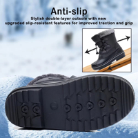YL-25218 Grosir Sepatu Bot Salju Anak Hitam Setengah Betis Anti Selip Tahan Air Unisex untuk Musim Dingin