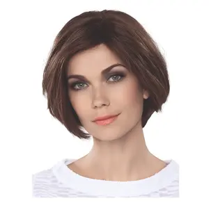 Lace Front Mono Top Human Hair Wig by Ellen Wille, 6PC Bundle: Wig, 4oz Mara Ray ProSmooth Shampoo & Conditioner