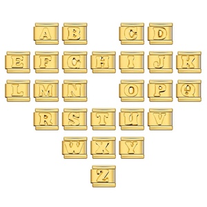 Wholesale Italian Charm Bracelet Gold <b>Letter</b> Alphabet Charm Links Custom Name Bracelets DIY Stainless Steel Women Jewelry Gift - Product Image 1