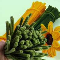 Bâtonnets de chenille extra-denses en peluche, kit de tissage DIY pour bouquets de fleurs pour enfants, idéal pour les activités manuelles en maternelle et en classe