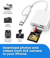 Lector de Tarjetas SD para iPhone y iPad con Ranura Dual para MicroSD/SD, Adaptador de Tarjeta de Memoria con Conector Dual Lightning y USB-C para Fotografía