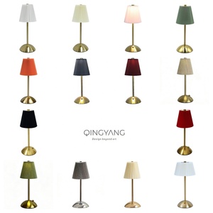 Modern Umbrella-shaped Pleated Fabric Metal Dimmable Table Lamp Bedroom <strong>Bedside</strong> Atmosphere Lamp Charging <strong>Touch</strong> Night <strong>Light</strong> - Product Image 4