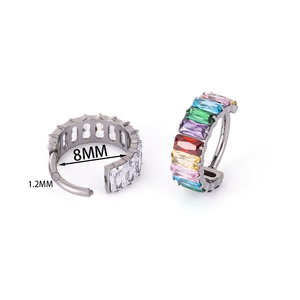 <span class=keywords><strong>Piercing</strong></span> <span class=keywords><strong>de</strong></span> Titanio y Zirconio <span class=keywords><strong>de</strong></span> Grado Médico ASTM F136, Clásico con Bisagra para Hélice, Nariz y Oreja, Hipoalergénico para Lóbulo Superior - Product Image 4