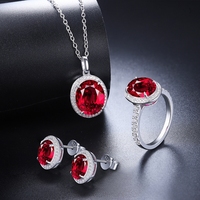 Ensemble de bijoux MUSHAN, design de luxe léger, pierre précieuse rouge sang de pigeon, collier, bague, boucles d'oreilles, ensemble de pierres précieuses rétro