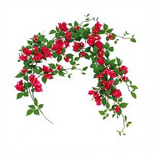 Plante artificielle réaliste de bougainvillier, guirlande de fleurs artificielles enroulées, style pastoral, pour la décoration paysagère des hôtels et devantures de magasins, plante verte - Product Image 5