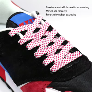 Lacets de chaussures personnalisés <span class=keywords><strong>Yezzy</strong></span> Oem en Polyester à motif creux plat à pois, lacets de chaussures d'athlétisme - Product Image 3