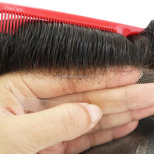 Versalite-Off Zwart Duurzaam Fijn Mono Polyhuid Franse Kant 30Mm Golf 130% Dichtheid Haarprothese Kale Mannen 6 Inch Toupetje - Product Image 3