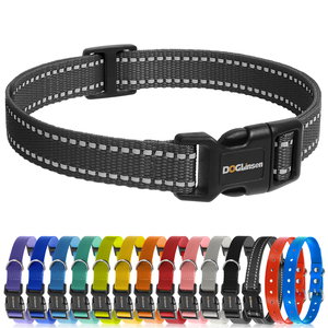 Wholesale Reflective Nylon <b>Collar</b> with Adjustable Buckle Closure Striped Design for All Seasons Pet Accessory Cheap Waterproof - Product Image 3