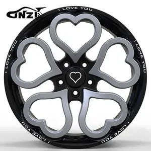 Zhenlun 18 Inch Gloss Black And Grey Two Colors Coating Heart Shape Alloy Forged Racing Wheels For Bmw M2 M3 M4