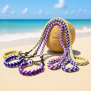 Rarewe Pet Supplies No Pull <strong>Dog</strong> <strong>Lead</strong> Rope Custom Logo Color Blocking Braided <strong>Dog</strong> <strong>Collar</strong> and Leash Set Luxury <strong>Dog</strong> Leash - Product Image 1