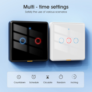 สวิตช์ติดผนังอัจฉริยะแบบไม่มีลวดเป็นกลาง WiFi RF433สมาร์ทแอปพลิเคชั่นแอปควบคุมด้วยเสียงใช้งานได้กับ Alexa <span class=keywords><strong>Google</strong></span> Home EU สวิตช์จับเวลา - Product Image 6