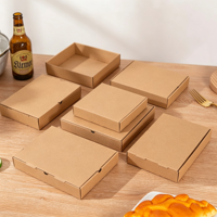 Boîte à pizza carrée personnalisée avec impression, finition mate, en papier kraft écologique, format et logo sur mesure pour la restauration