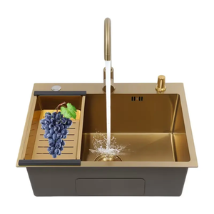 Évier de cuisine rectangulaire simple en acier inoxydable SUS304, fait main, grand format, épaissi, avec fonction de lavage de la vaisselle, sans <span class=keywords><strong>robinet</strong></span> - Product Image 2