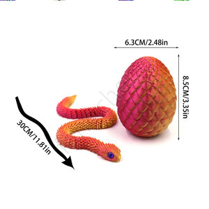 Set de Figuras Articuladas de Serpiente Víbora y Huevo Impresas en <span class=keywords><strong>3D</strong></span>, Caja Sorpresa Gashapon para Regalos - Product Image 5
