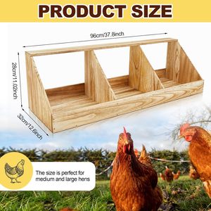 Nichoir à poulet Compartiment <span class=keywords><strong>Poulailler</strong></span> en bois Boîtes à œufs de ponte Support mural polyvalent pour <span class=keywords><strong>poules</strong></span> Canard Volaille Nid à poulet - Product Image 2
