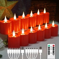 Bougies électroniques à chargement USB pour mariages, fêtes, cadeaux – Écologiques, alimentées par piles, avec minuterie, bougies LED en forme de pilier