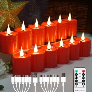 USB Charging Electronic Candle Lights Weddings Party Gift Eco-Friendly Battery Powered Pillar Light <b>Timer</b> Led Candles - Product Image 2
