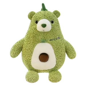 new type green kawaii lovely 35cm durable short plush custom Avocado Bear plush toy