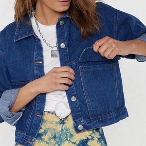Bleu classique <span class=keywords><strong>jean</strong></span> <span class=keywords><strong>veste</strong></span> <span class=keywords><strong>en</strong></span> gros femmes denim <span class=keywords><strong>blazer</strong></span> - Product Image 2