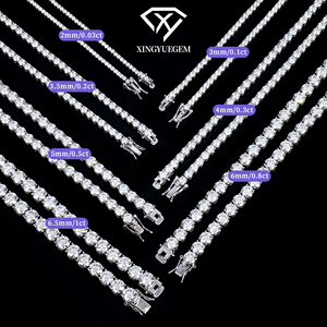 Fine Jewelry 925 Silver Rhodium Plated GRA Brilliant Cut D Color VVS Moissanite Trendy Party Tennis <b>Bracelet</b> Women Engagement - Product Image 5