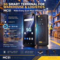 Terminal portable industriel PDA MC51 5G Android 14 pour la logistique, collecteur de données robuste, scanner de codes-barres 1D 2D, NFC (RFID en option)